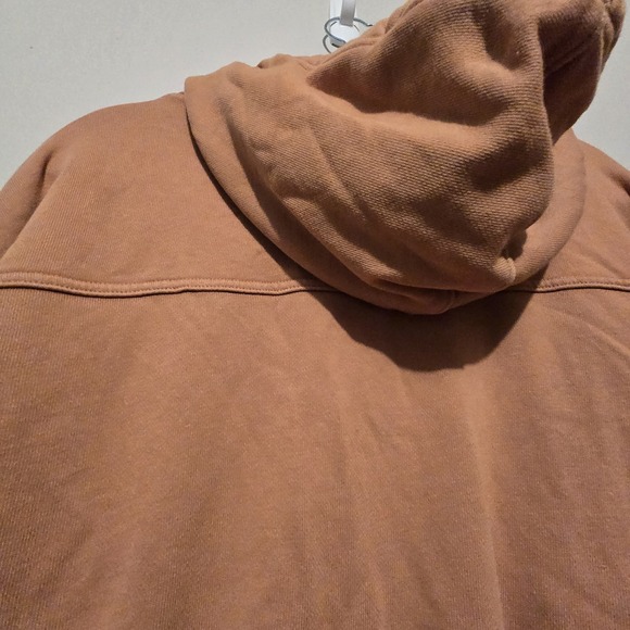 Aerie Cropped Zip Hoodie Women XL Orange Pockets Cotton Blend Athleisure Comfort - Picture 11 of 12